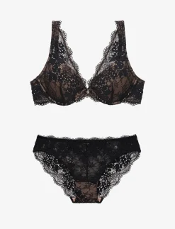 All Day Lace Uplift Plunge  + Bikini Set
