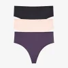 24/7® Classic High Waist Thong 3 Pack Box