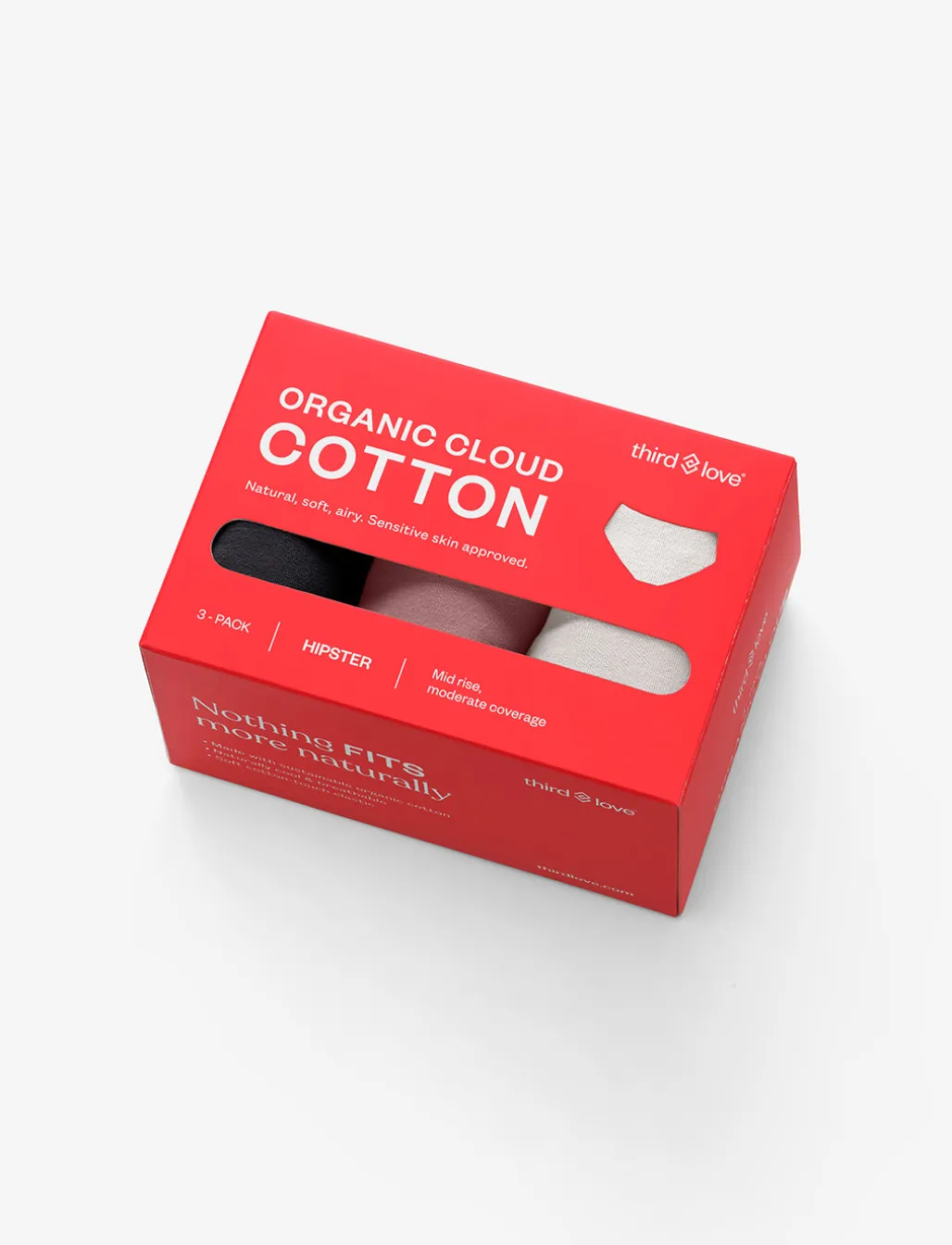 Organic Cloud Cotton Hipster 3 Pack Box